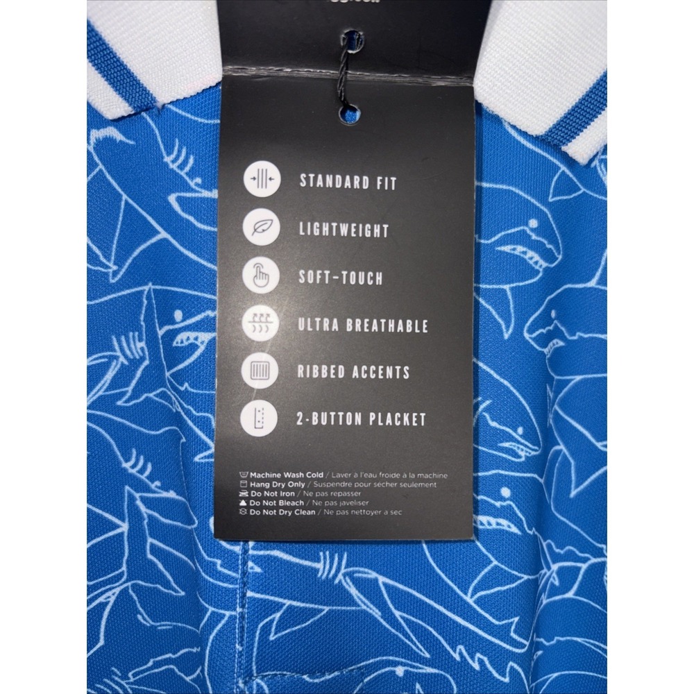 Waggle Golf Polo Apex - Pique - Sharks - Men's 2XL /XXL - Picture 4 of 9